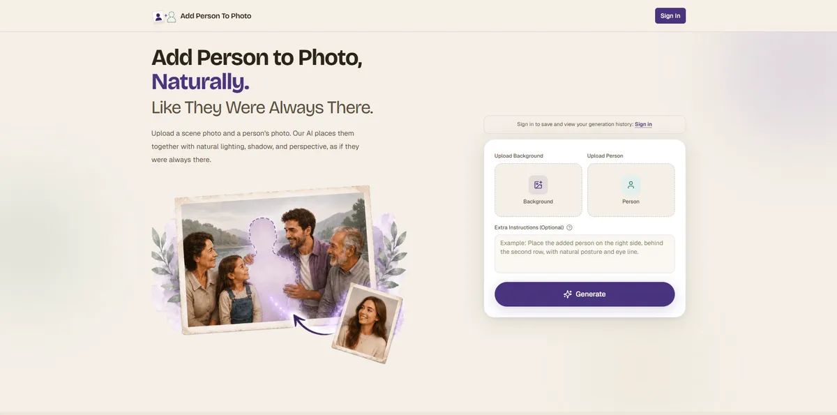 Add Person To Photo screenshot
