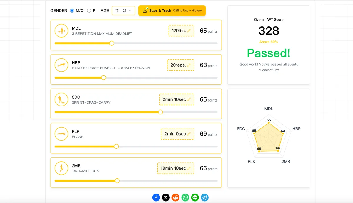 AFT Calculator screenshot