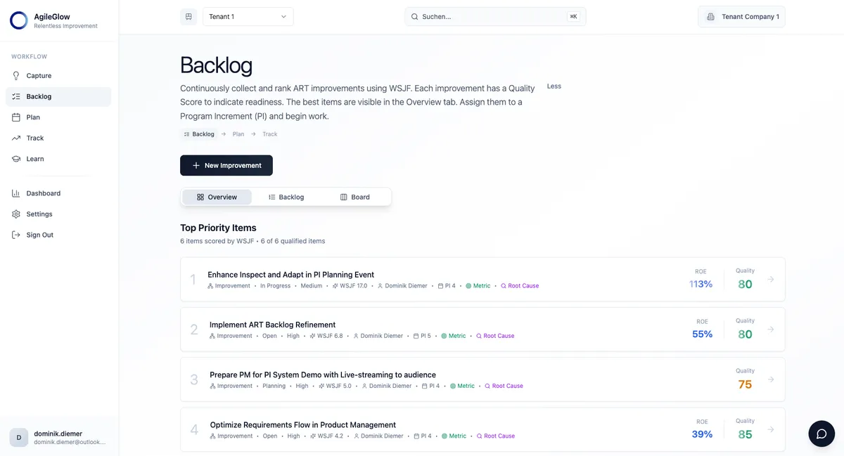 AgileGlow screenshot
