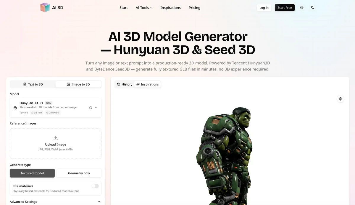 AI 3D Model Generator screenshot