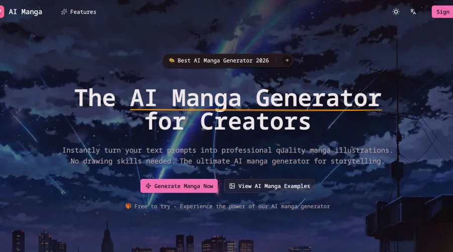 AI manga generator screenshot