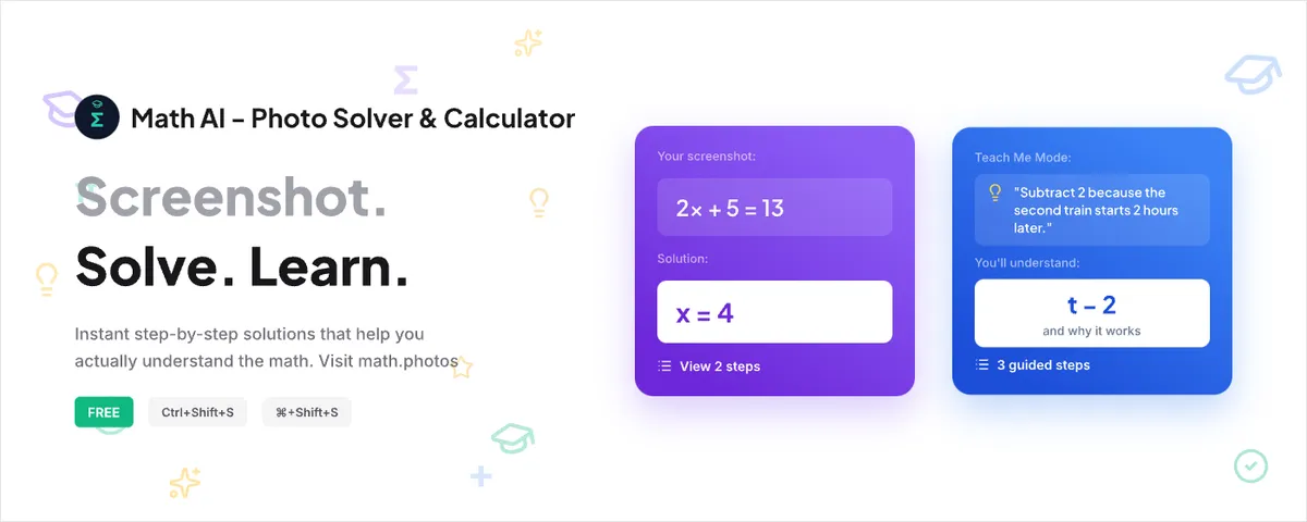 AI Math Photo Solver & Calculator Extension screenshot