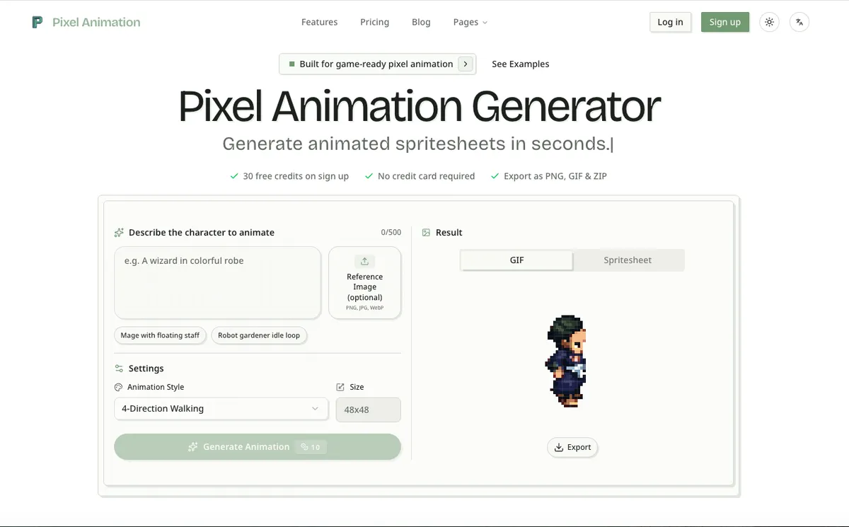 AI Pixel Animation Generator screenshot