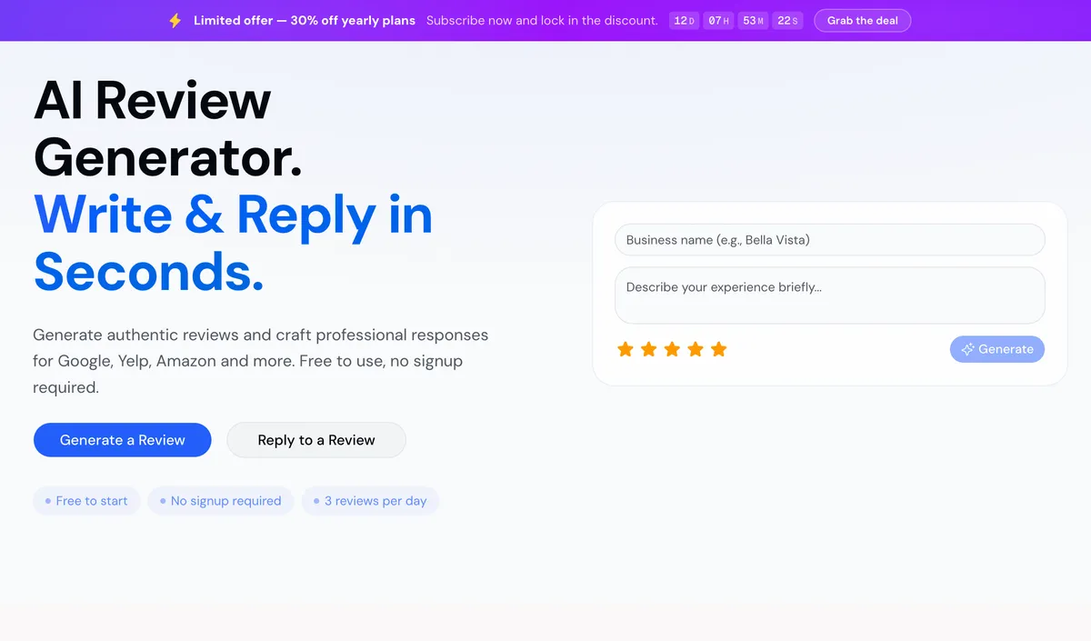 aireviewgenerator screenshot