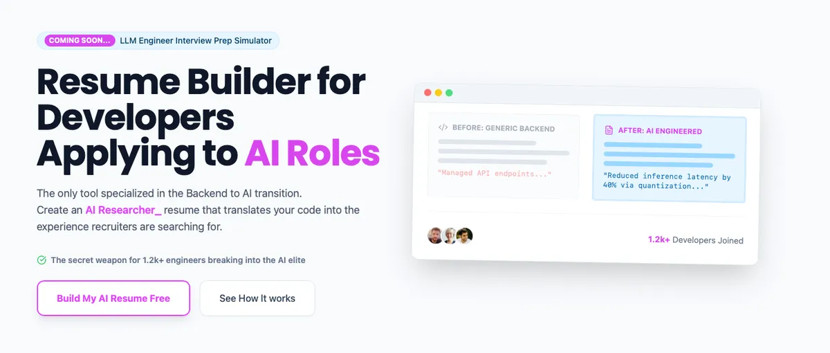ApplyGenius - Al Resume Builder For Developers screenshot