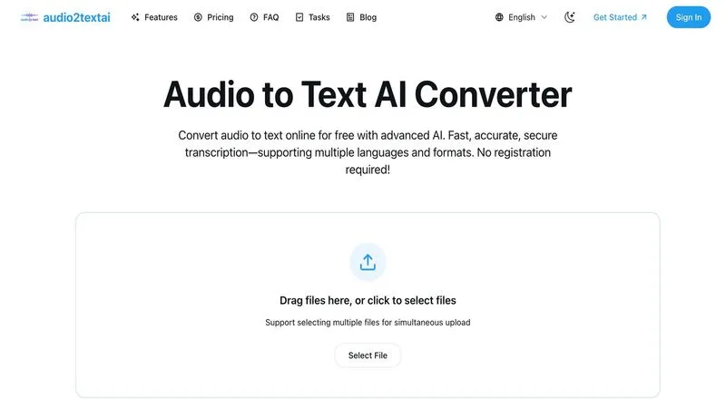 Audio to Text AI Converter screenshot
