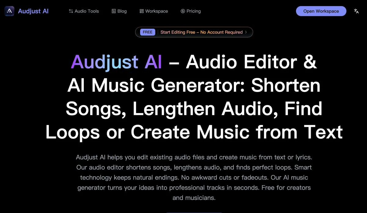 audjust.ai  music screenshot