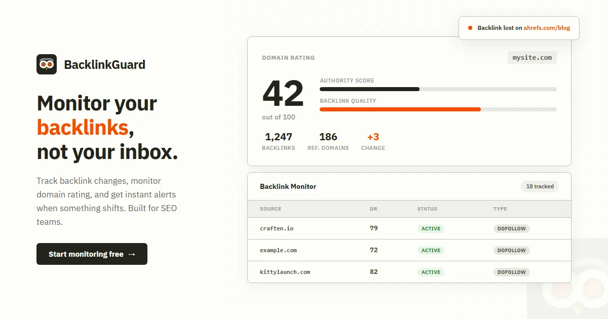 BacklinkGuard screenshot