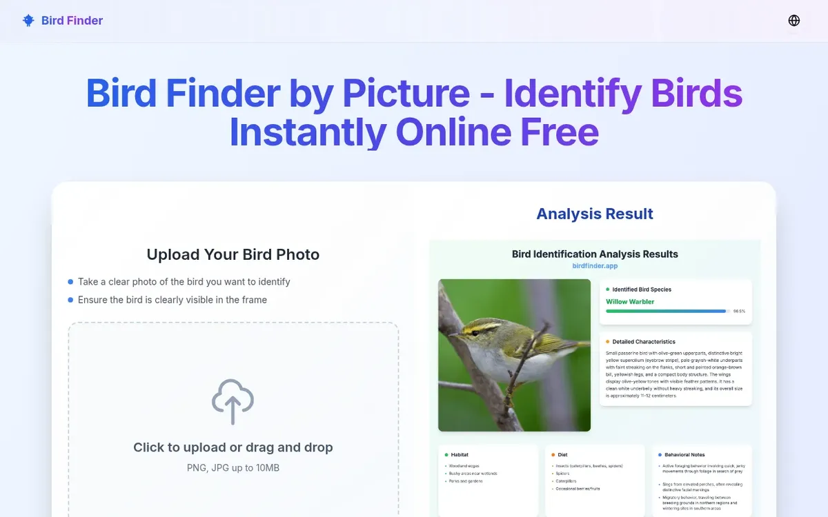 Bird Identifier by Picture screenshot