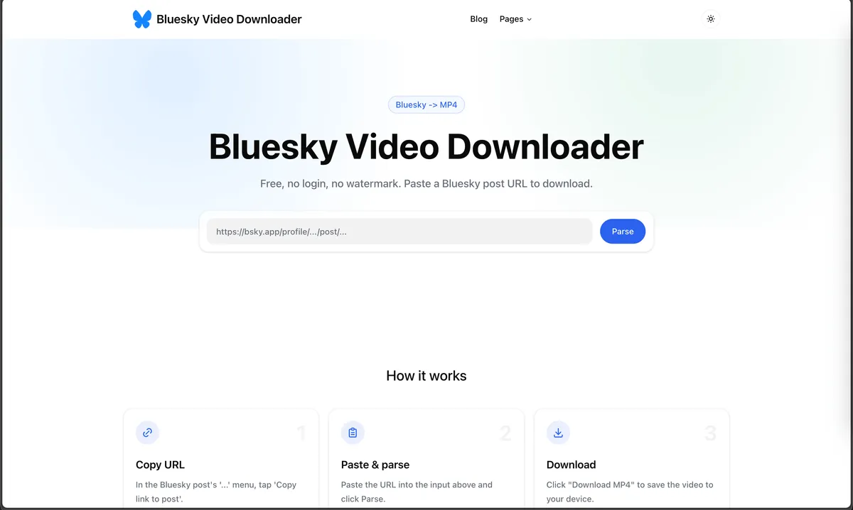 Bluesky Video Downloader screenshot