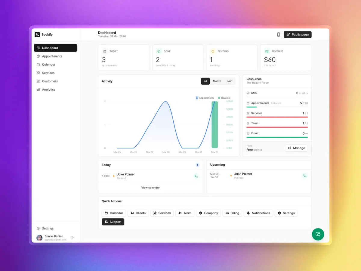 Bookify - Free Booking for Salons & Beauty Pros screenshot