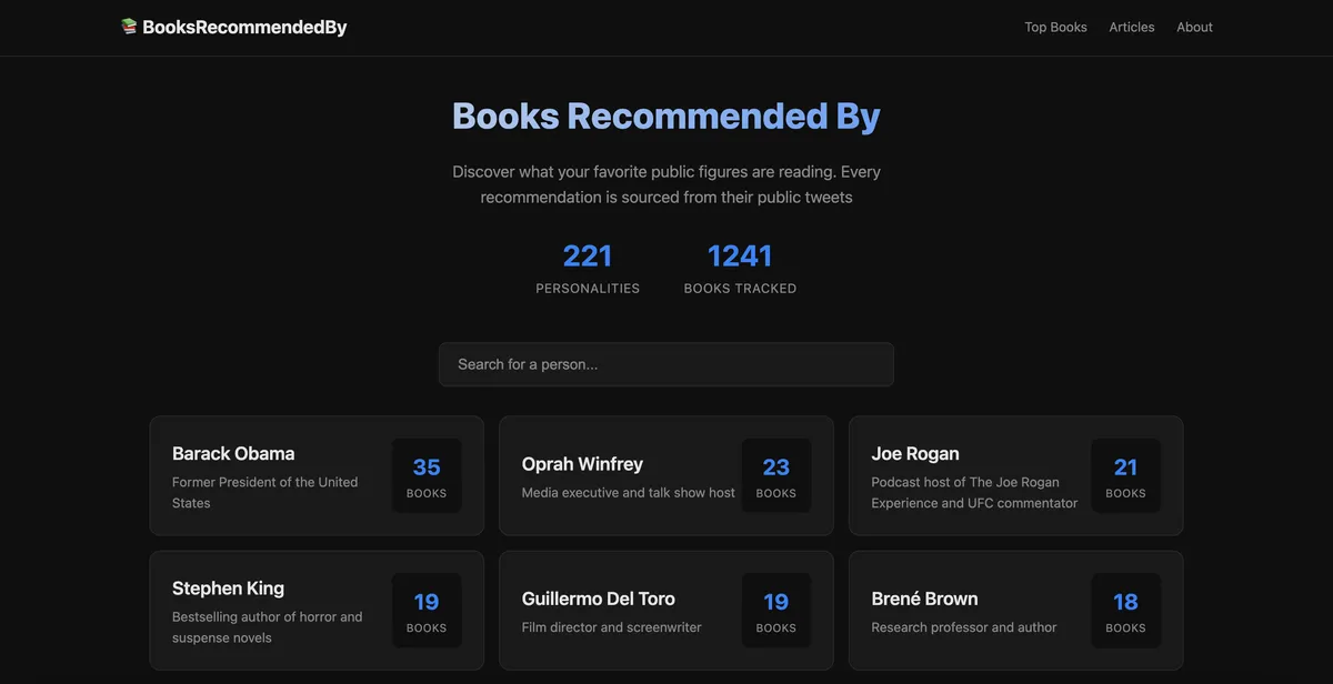 BooksRecommendedBy screenshot