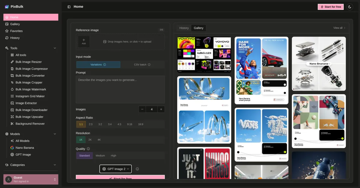 Bulk Product Image Generator – Make AI Photos at Scale | PixBulk screenshot