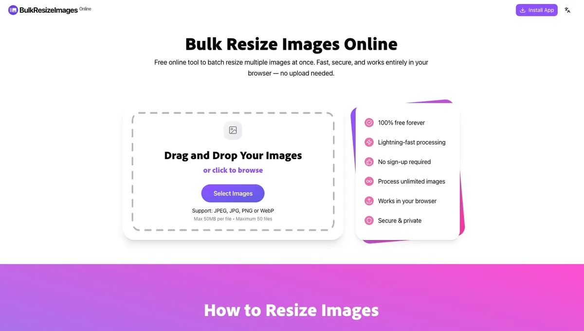 BulkResizeImages screenshot