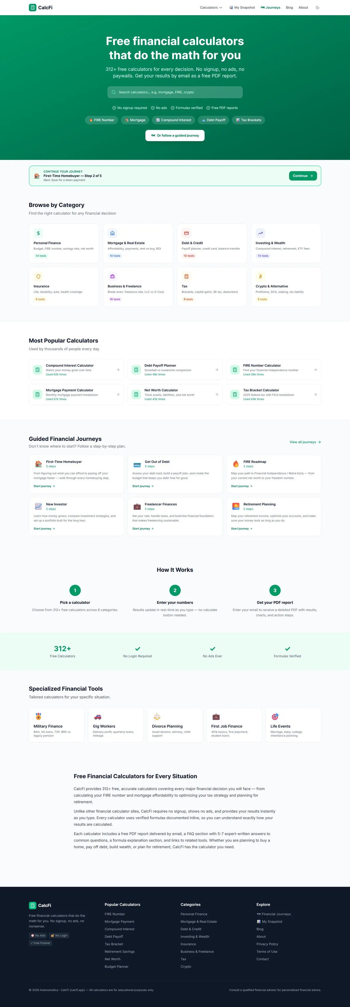 CalcFi screenshot