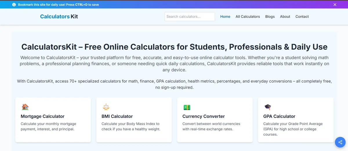 CalculatorsKit screenshot