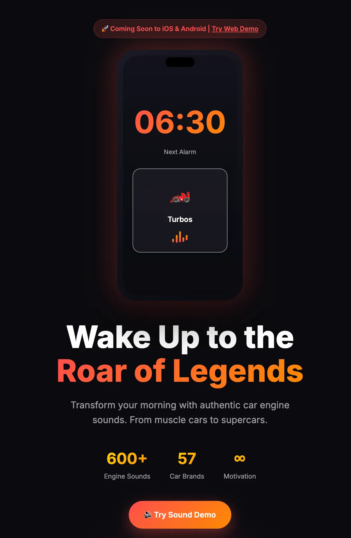 caralarmclock.com screenshot