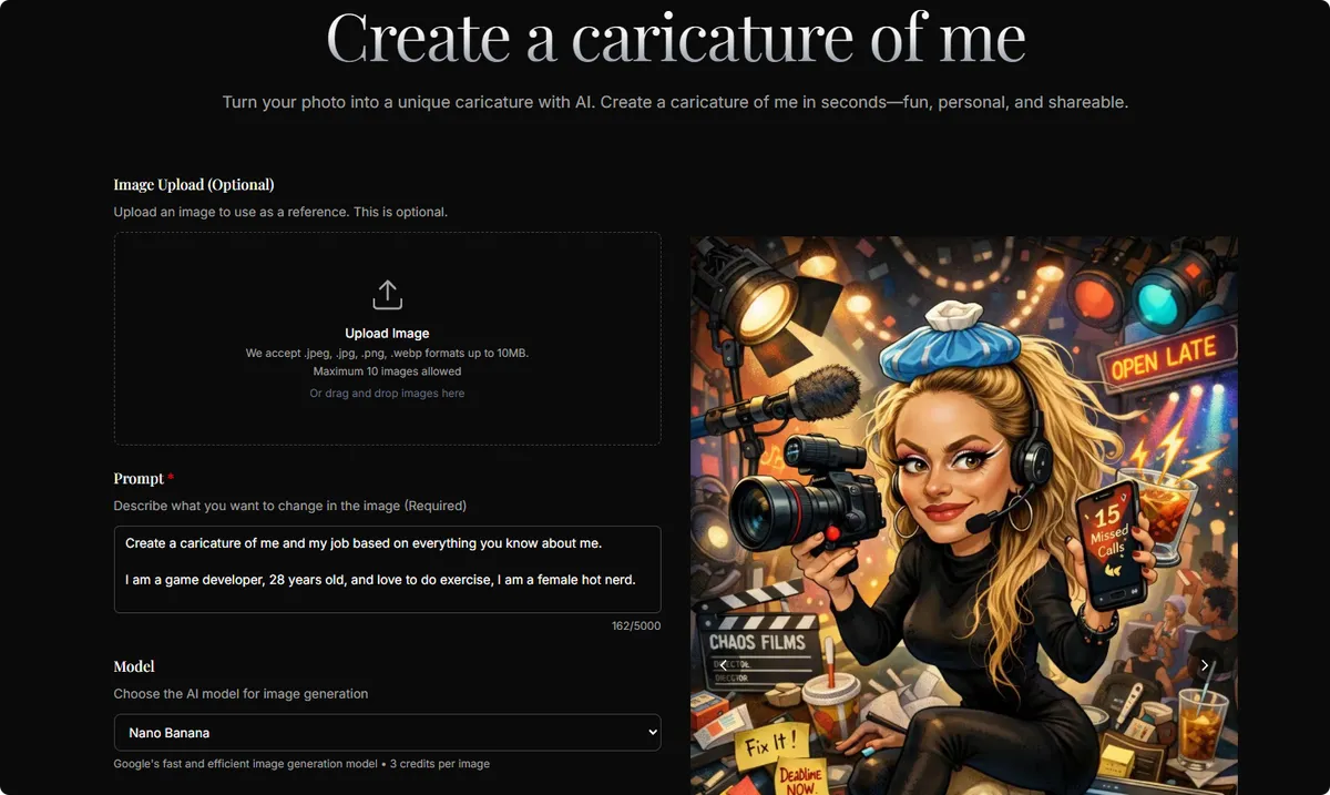Caricature AI Studio screenshot