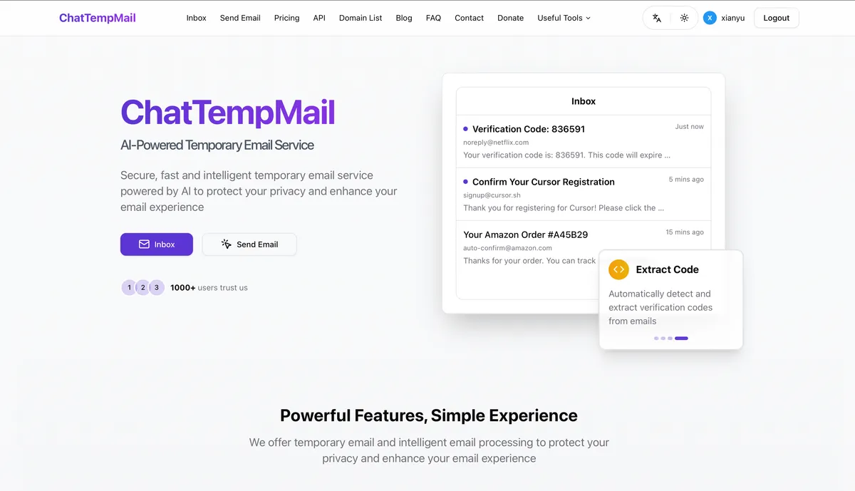 ChatTempMail screenshot