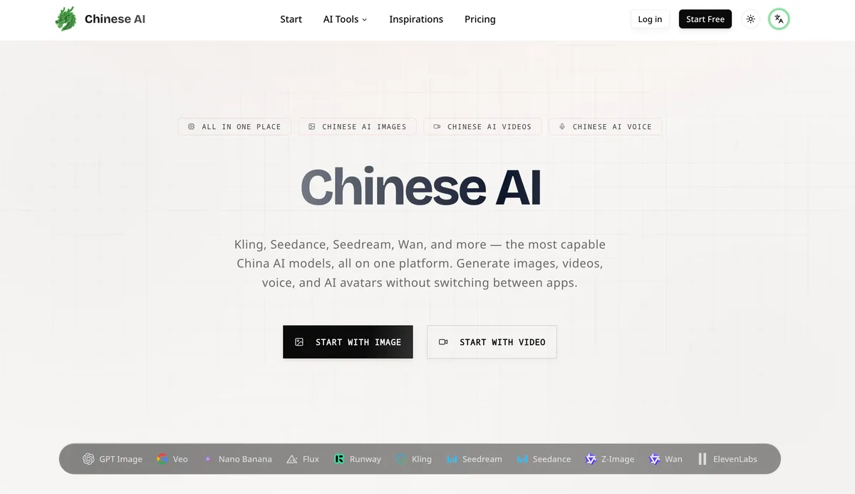 Chinese AI Image & Video Generator screenshot