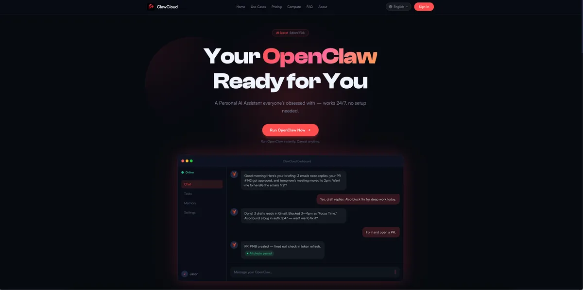 ClawCloud screenshot