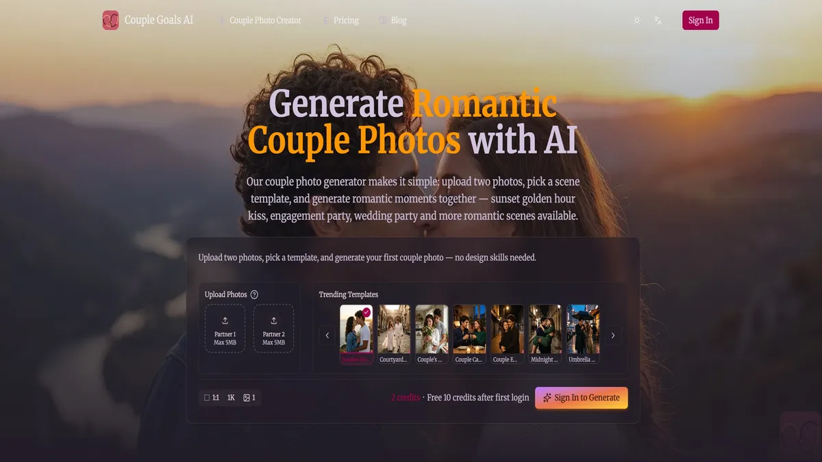 Couple Goals AI screenshot