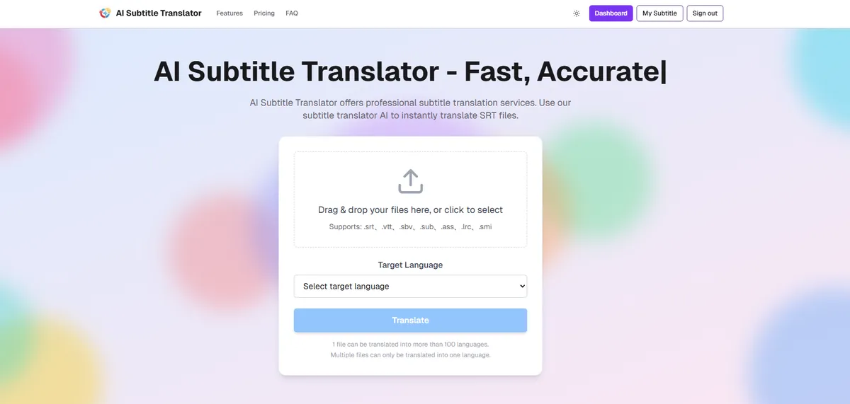 Course Subtitles AI Batch Translation Globally screenshot