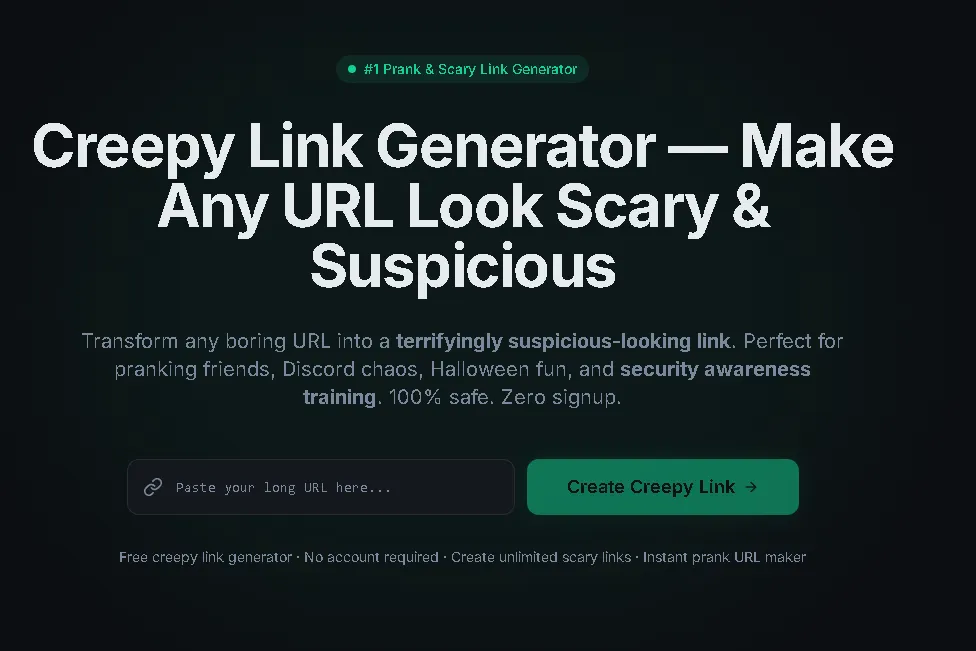 Creepy Link Generator — Make Any URL Look Scary & Suspicious screenshot