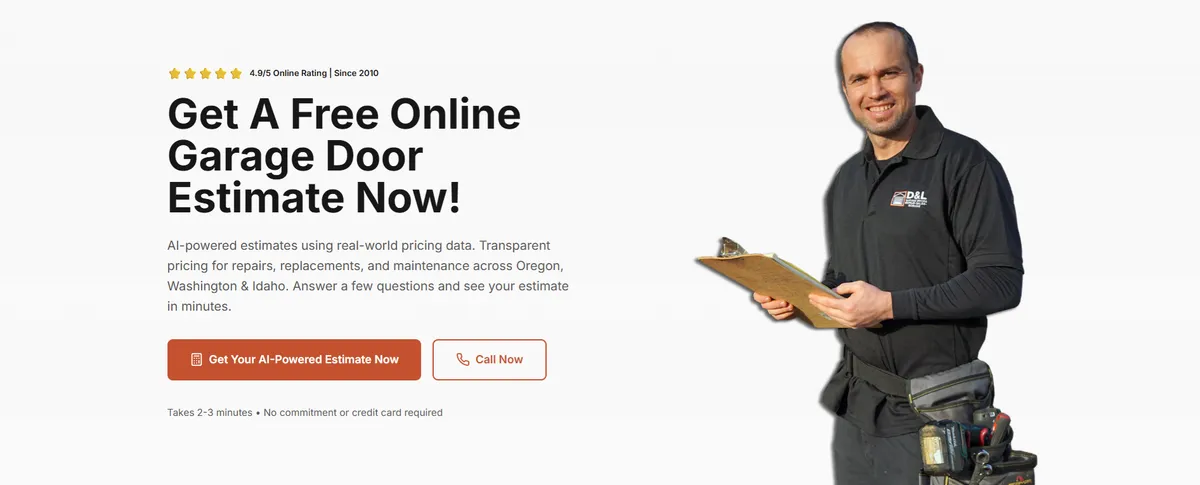 D&L Garage Doors - AI-Powered Garage Door Online Estimator screenshot