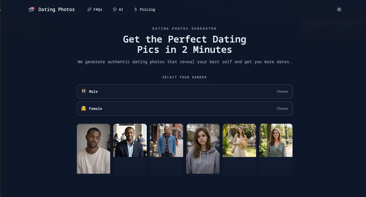 Dating Photos – AI Dating Photo Generator for Better Matches screenshot
