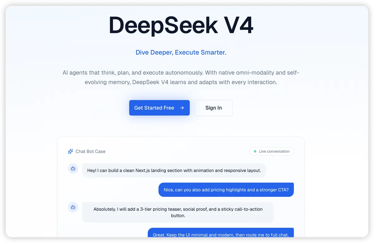 deepseek v4 screenshot