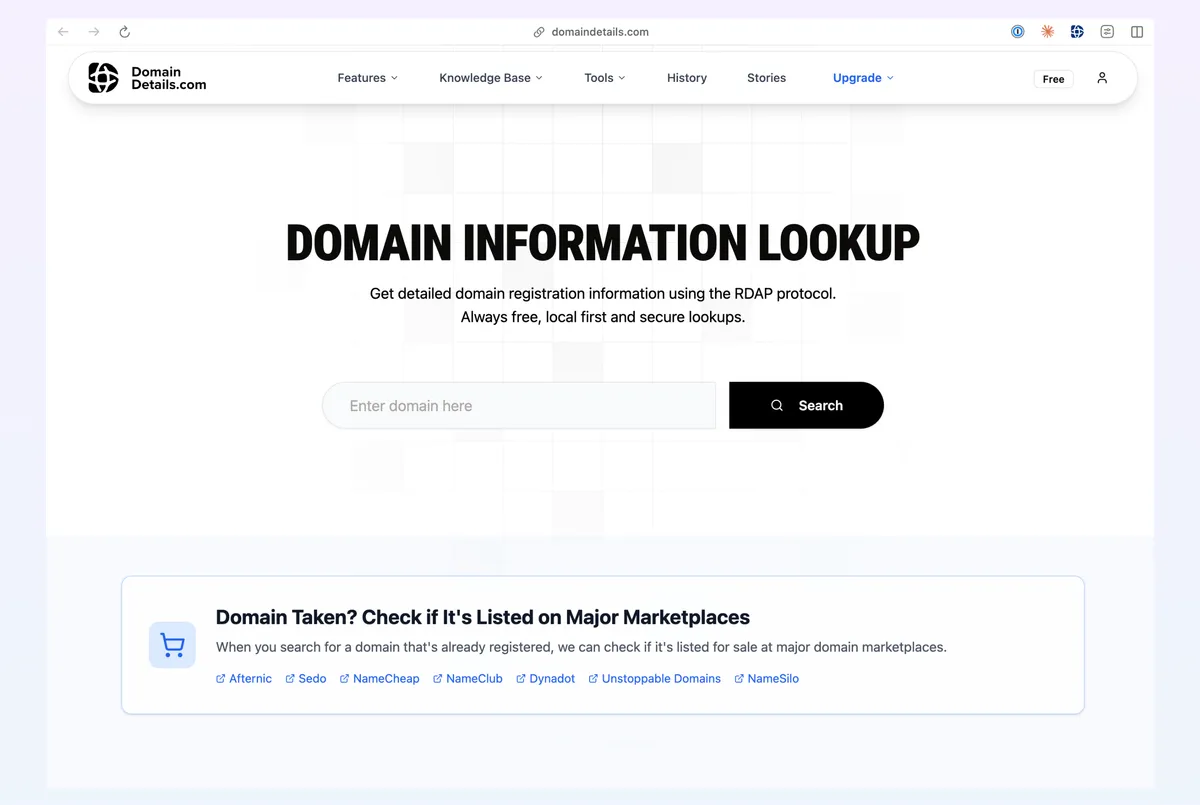 Domain Details screenshot