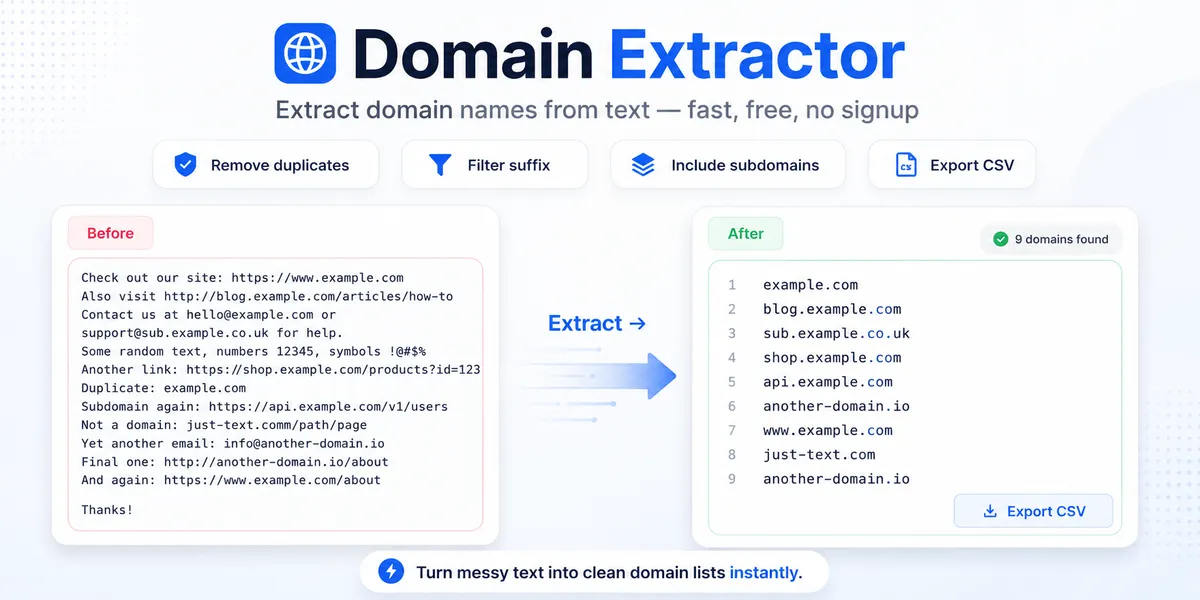 Domain Extractor screenshot