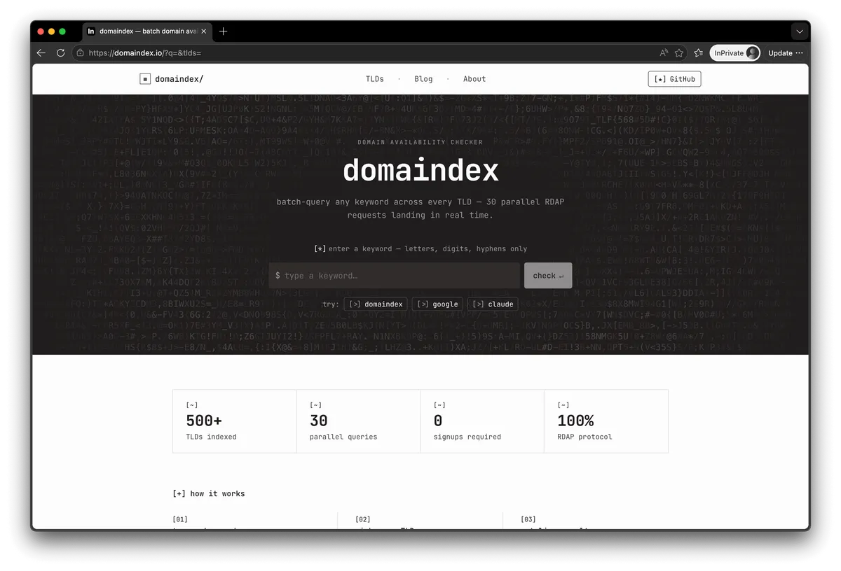 DomaIndex screenshot