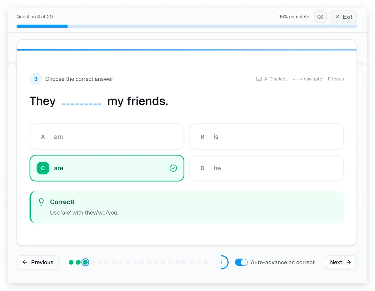English Grammar App screenshot