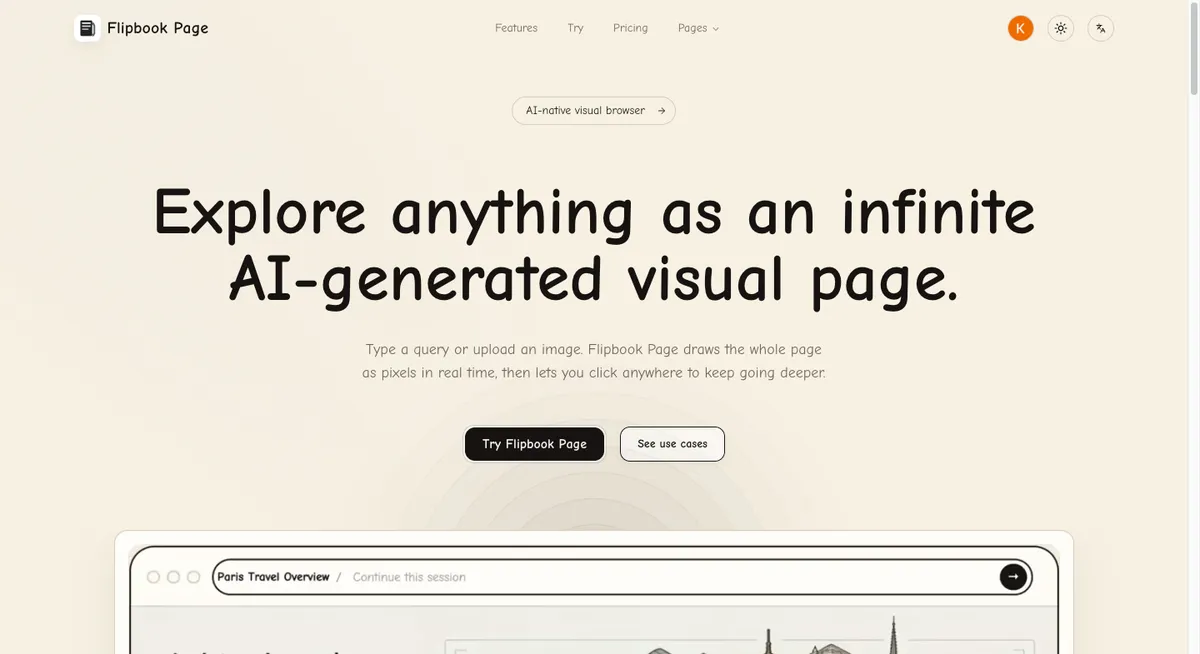 Flipbook Page screenshot