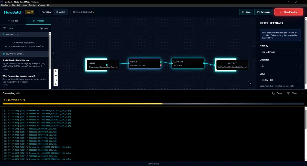 FlowBatch screenshot