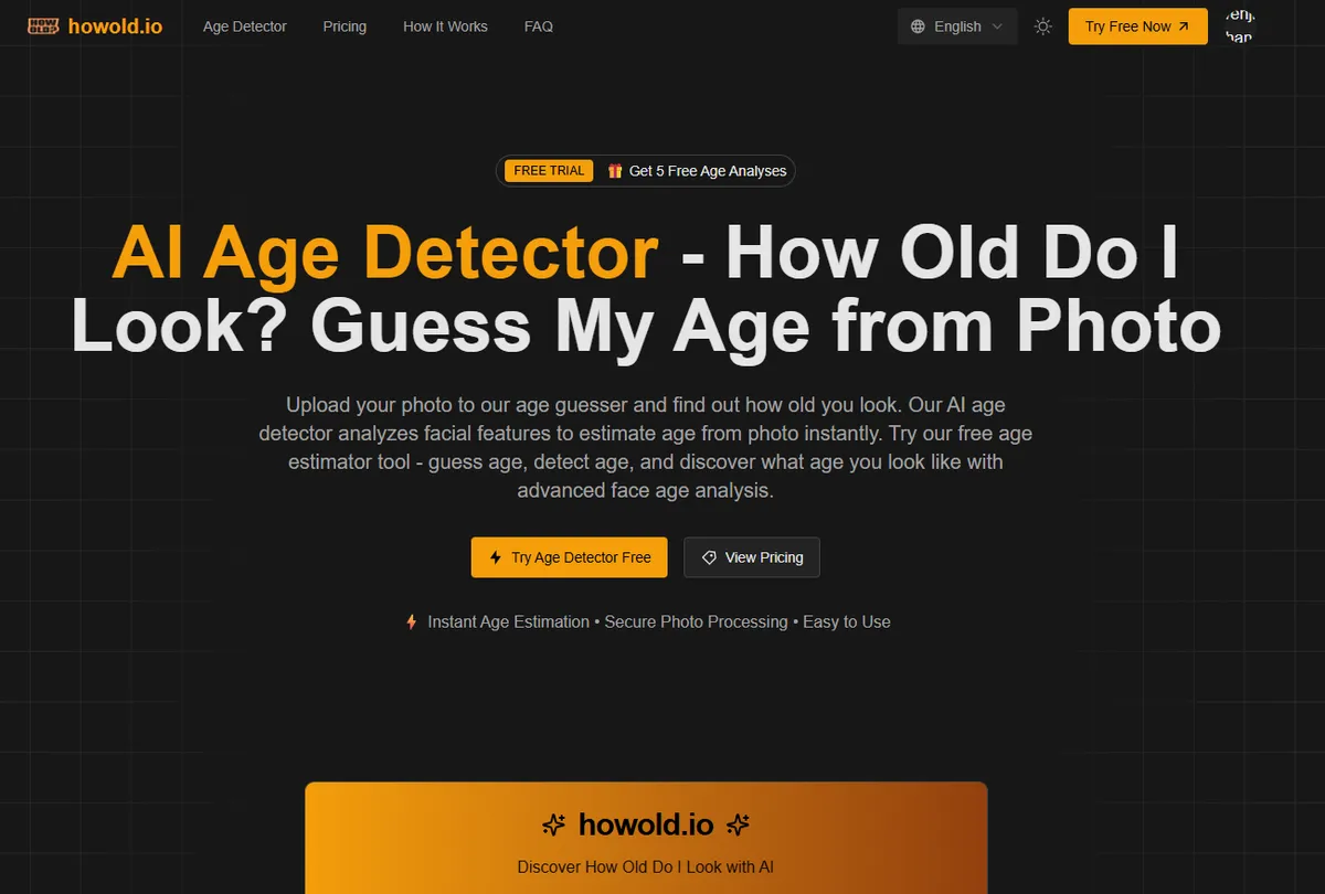 free AI age detector screenshot