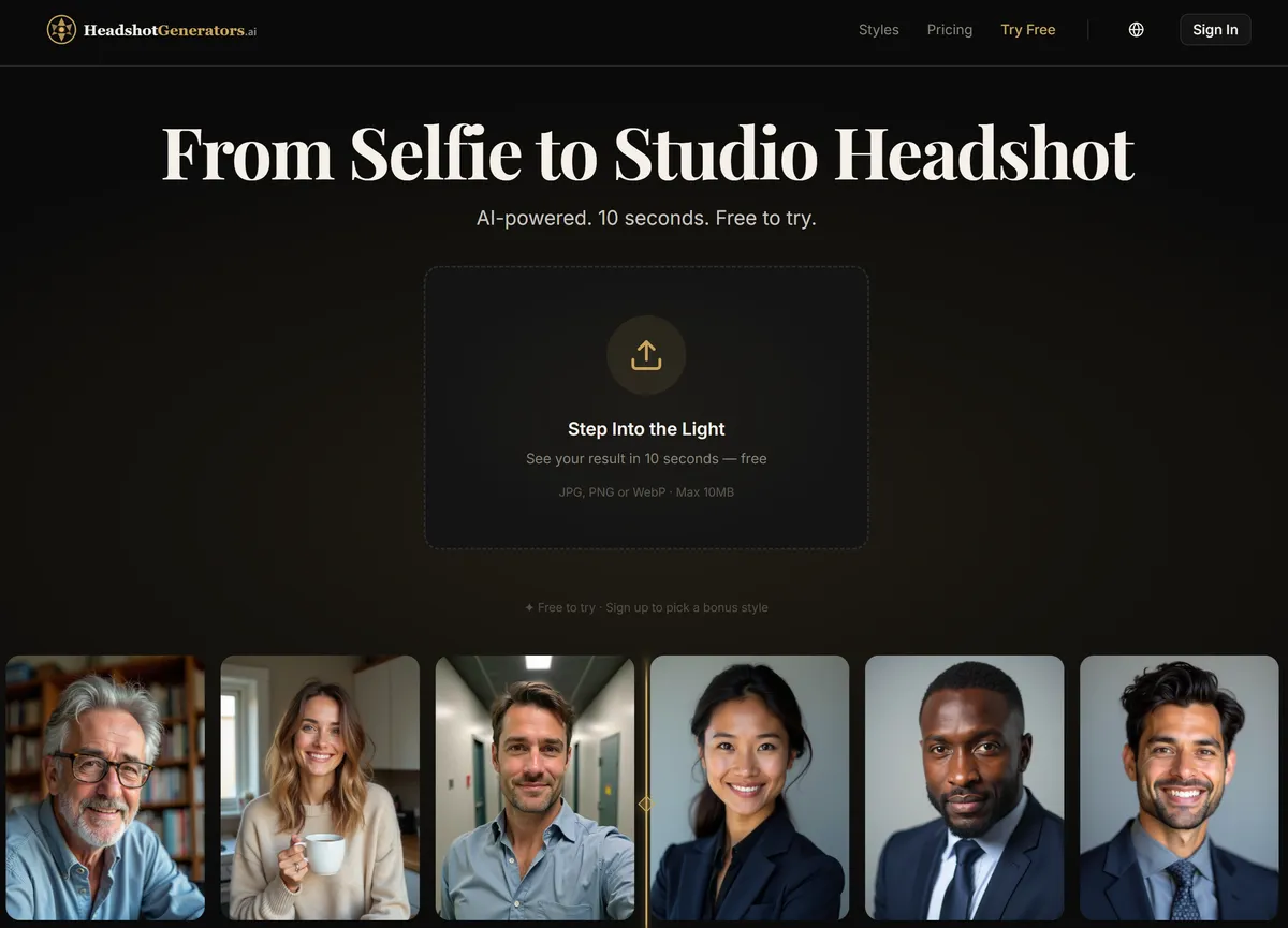 HeadshotGenerators.ai screenshot