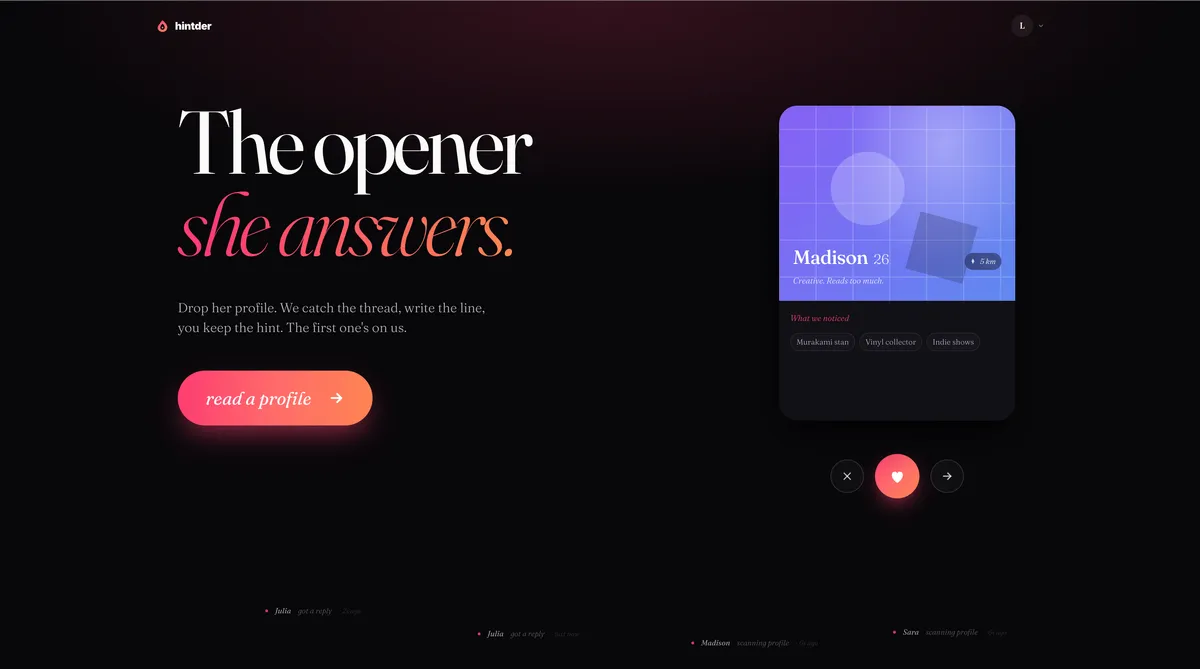 Hintder AI screenshot