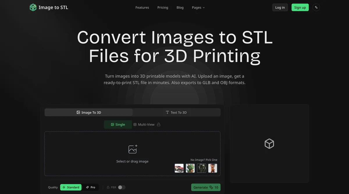 IMAGE TO STL screenshot