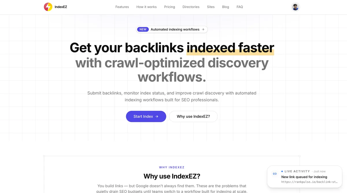 IndexEZ.com screenshot