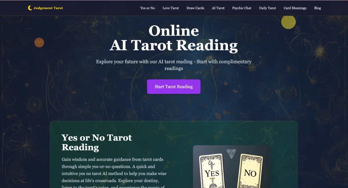 Judgement Tarot screenshot