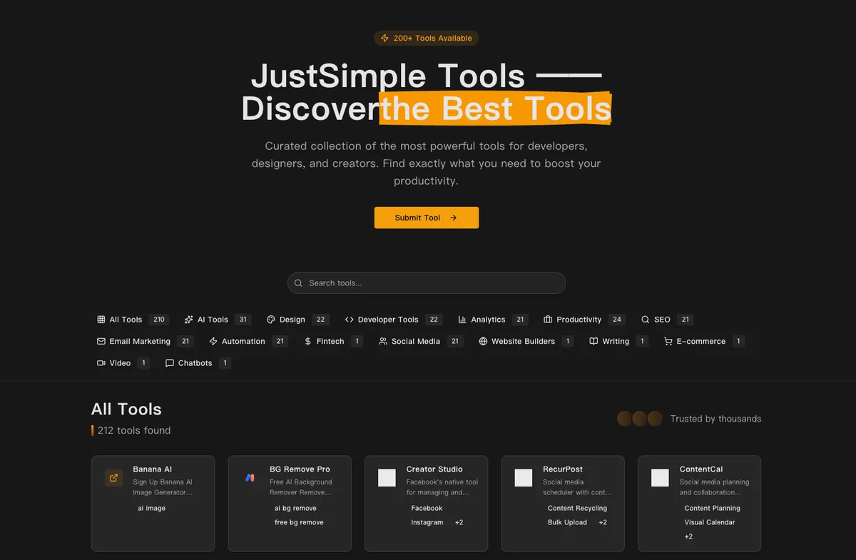 JustSimple Tools screenshot