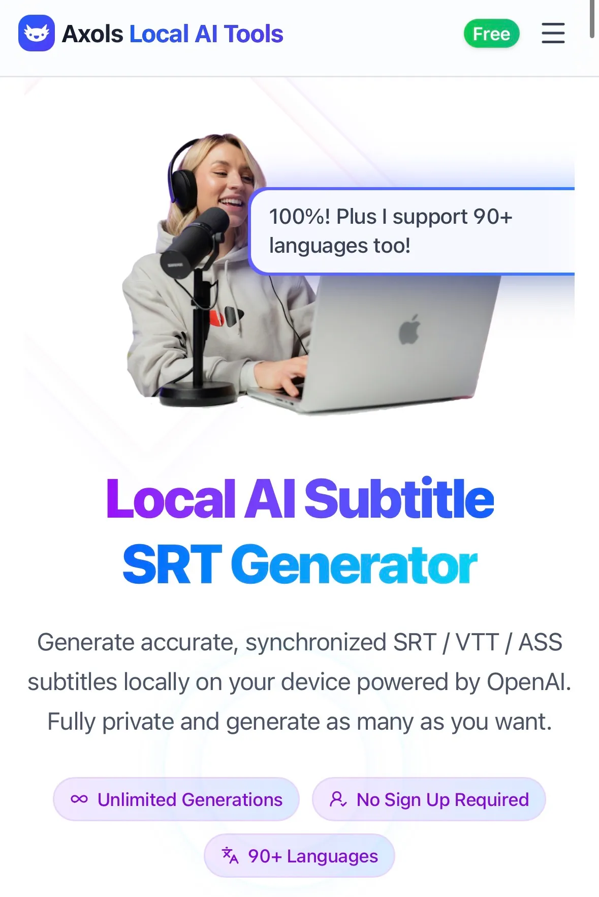 Local AI Subtitles Generator screenshot