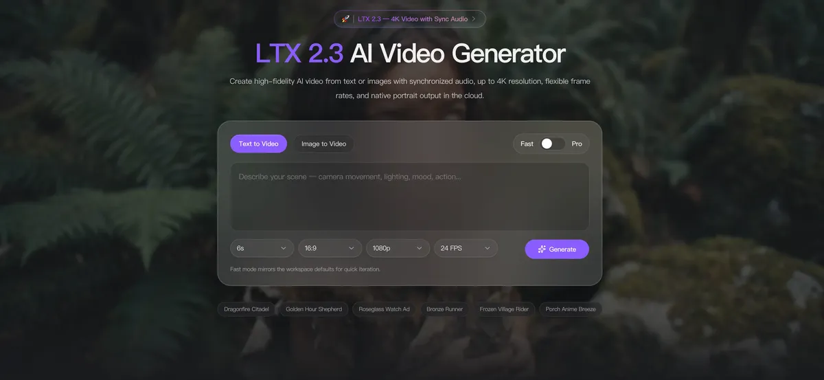 LTX 2.3 AI Video screenshot