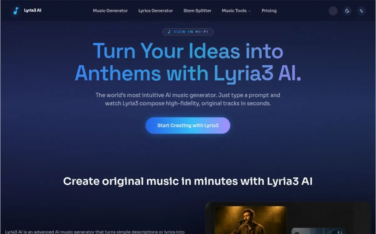 Lyria3 AI screenshot