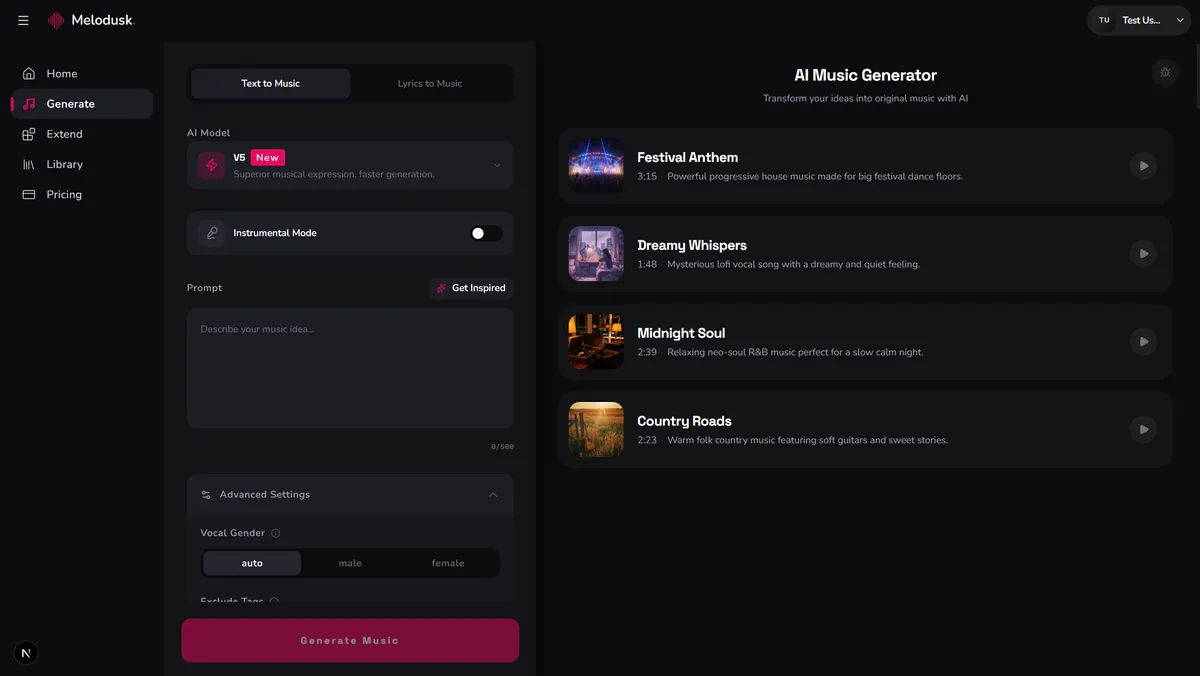 Melodusk screenshot