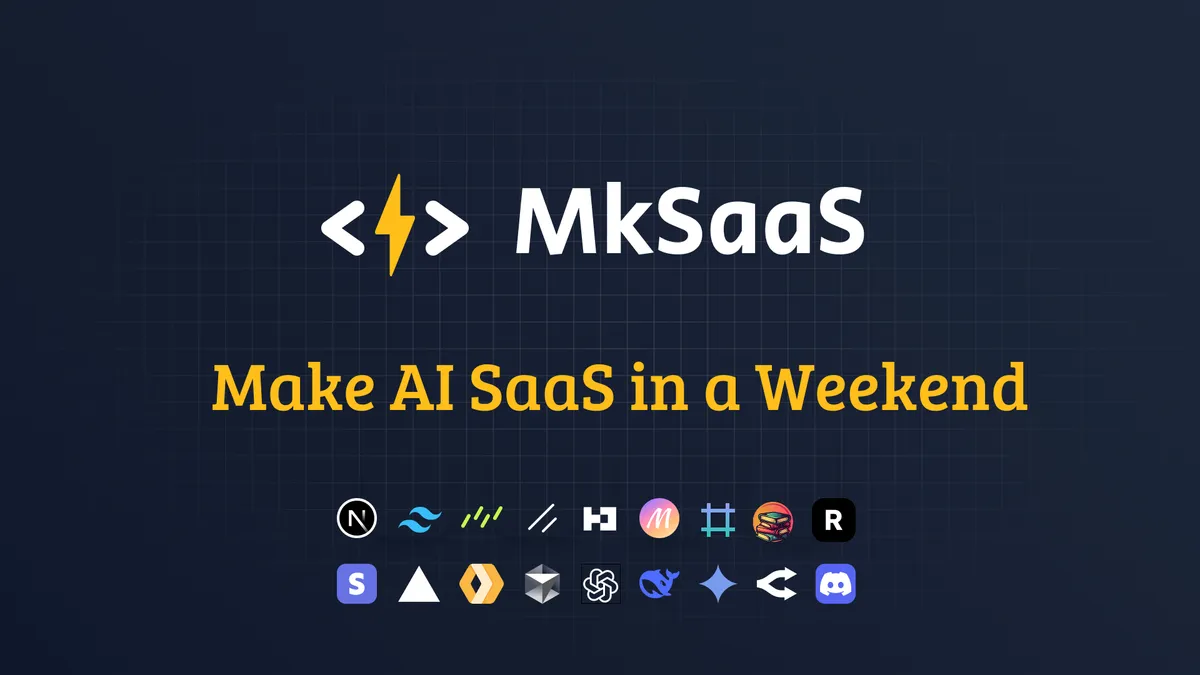 MkSaaS screenshot