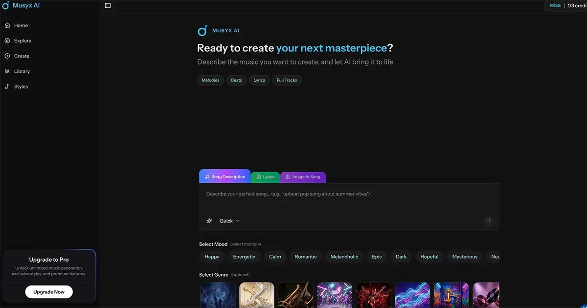 Musyx AI screenshot